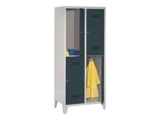 dubbeldekse locker,HxBxD 1850x800x500mm,2x2vak.,RAL7035,front RAL7016 - 2