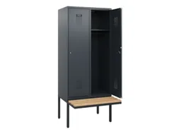 locker met bank,HxBxD 1950x800x815mm,2vak,vak B 400mm,cilinderslot