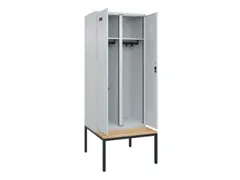 locker met bank,voor scheiding van kleding,HxBxD 2120x800x815mm,2vak