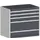 ladekast HxBxD 900x1050x650mm 5 laden romp Ral7035 front Ral7016 staal