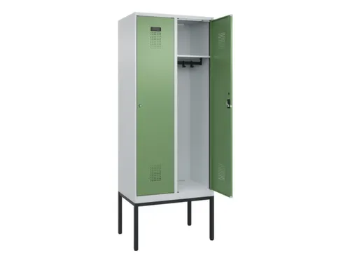 locker,HxBxD 2120x800x500mm,2vak,vak B 400mm,cil.-slot,voetonderstel