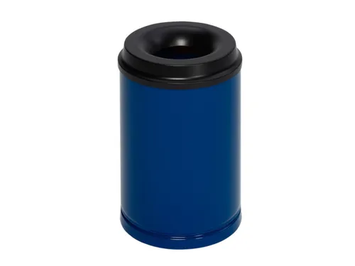 prullenmand zelfblussend 15 liter HxØ 370x250mm kop zwart blauw