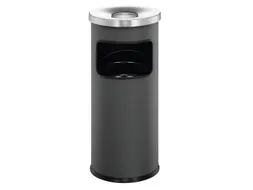 Metalen Afvalbak 17 Liter Met Asbak Antraciet