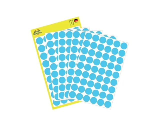 Etiket Avery Zweckform 3142 Rond Ø12mm Blauw 270 Stuks