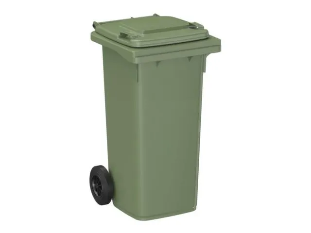 container,120l,HxBxD 933x500x550mm,deksel groen,romp HDPE groen