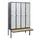 locker met bank,HxBxD 1950x1200x815mm,4vak,vak B 300mm,draaigrendel