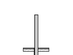Afzetpaal Vierkant 70X70Mm Voor Storten In Beton Platte Kop Wit/rood