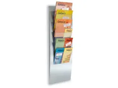 wandfolderhouder HxBxD 1020x310x100mm 6xDIN A4 reclamevlak zilver