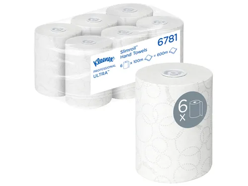 Handdoekrol Kleenex Ultra Slimroll 2-laags 100m wit 6781