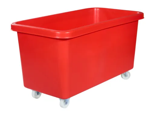 Verrijdbare Rechthoekige Bak 450 Liter Hxbxd 737x1308x699mm Pe Rood