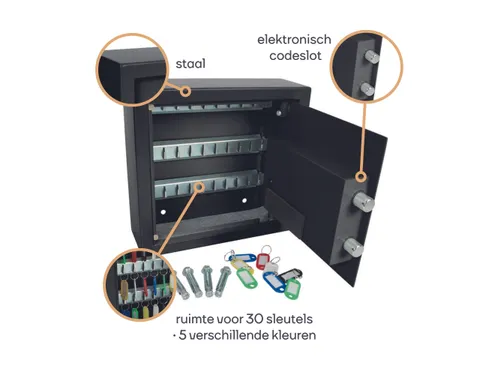 Sleutelkluis 28x30x10cm 30 Sleutels Elektronisch Cijferslot