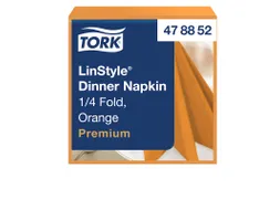 Linstyle Dinnerservet 39x39cm 1/4 vouw oranje 12x50 stuks