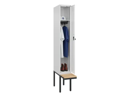 locker met bank,HxBxD 2120x300x815mm,1vak,vak B 300mm,draaigrendel