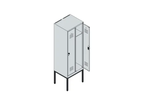 locker,HxBxD 1950x600x500mm,2vak,vak B 300mm,draaigrendel