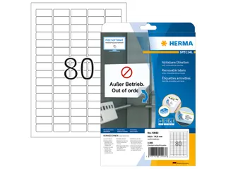 HERMA 10003 Verwijderbare etiketten A4 35,6x16,9mm Wit 2000 stuks - 1