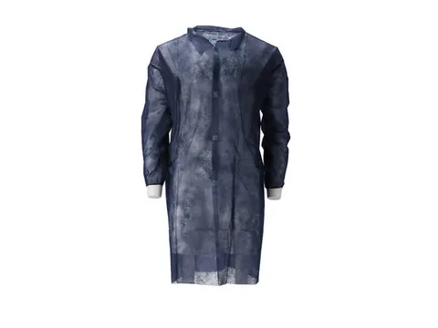 Pp non woven bezoekersjas blauw L 40 grams klittenband 100 Stuks