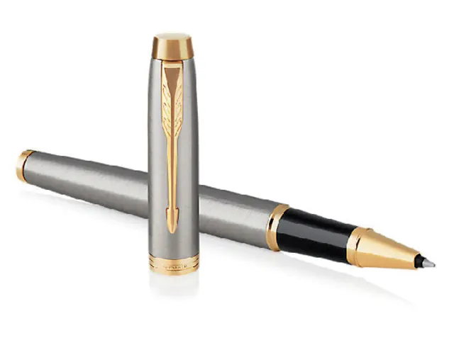 Rollerpen Parker IM Brushed metal GT Finish Fijn Zwarte inkt