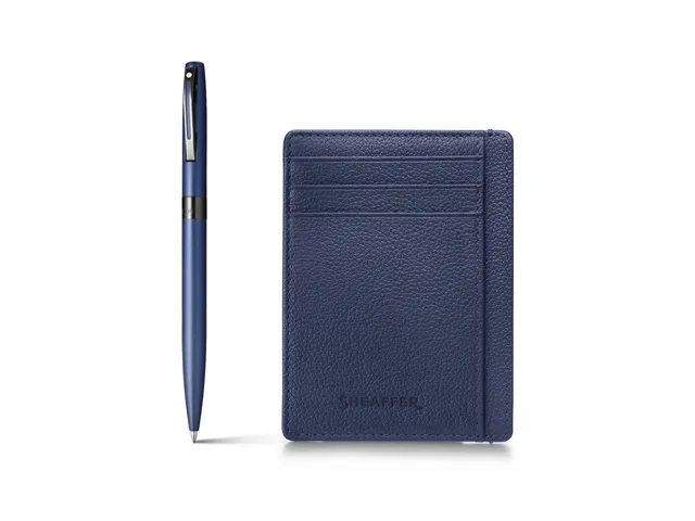Balpen giftset Sheaffer Reminder 9018 Matte bleu polished black PVD me
