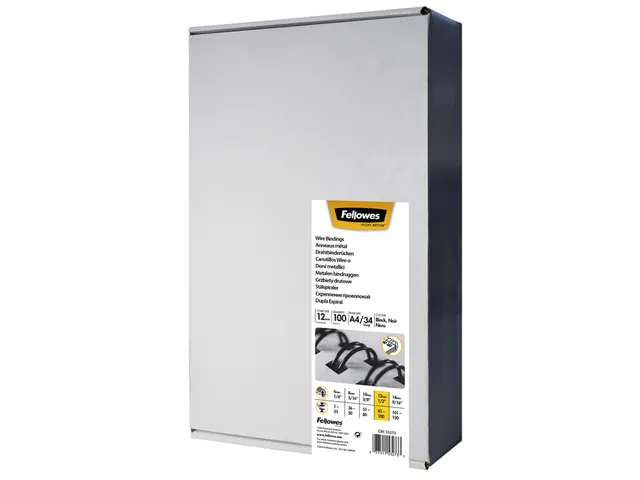 Draadrug Fellowes 12mm 34-rings A4 zwart 100stuks