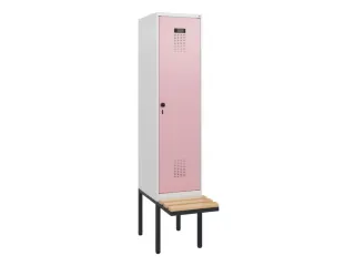 locker met bank,HxBxD 1950x400x815mm,1vak,vak B 400mm,draaigrendel - 2