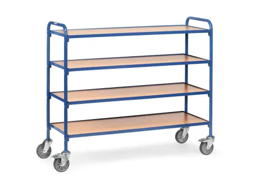 Bijzetwagen 32950 4 Etages Hout 250kg 1250x470mm Ral5007