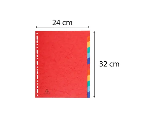 Tabbladen glanskarton 225g 12-delig formaat 24x32cm Assorti