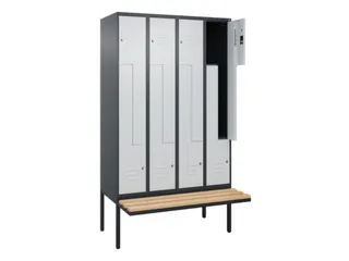 Z-garderobekast,HxBxD 2120x1200x815mm,8vak,vak B 300mm,cil.-slot - 2