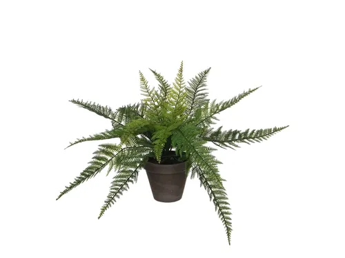 Kunstplant Mica Varen groen in pot Stan grijs 38x50cm