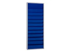 orderplanner,20vakken,HxBxD 1278x554x74mm,plank(en) plaatstaal,blauw