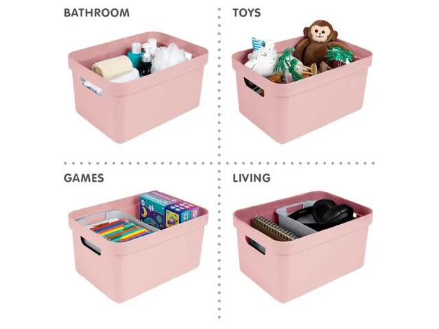 Sigma Home opbergbox 13L roze - 35x24,6x18,3cm