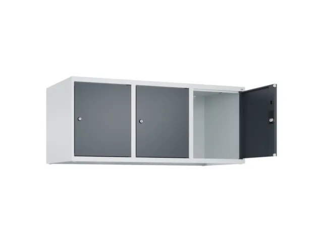 opzetkast,v. locker,3vak.,vak B 400mm,HxBxD 500x1200x500mm,vleugeldeur