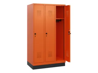 schoollocker,HxBxD 1630x900x500mm,3vak,vak B 300mm,draaigrendel,sokkel - 1