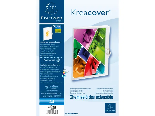 Map uitrekbare rug Kreacover 24x32 cm Wit A4