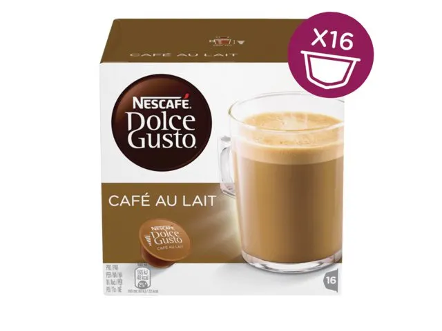 Koffiecups Dolce Gusto cafe au lait 16 stuks