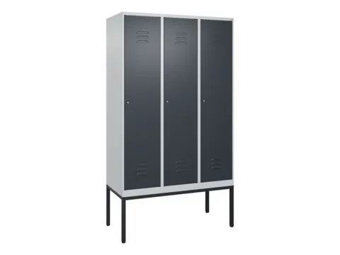 locker,HxBxD 2120x1200x500mm,3vak,vak B 400mm,cil.-slot,voetonderstel