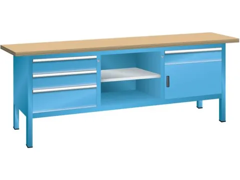 werkbank,HxBxD 840x2000x700mm,multiplexblad,draagverm. 1000kg,4voeten