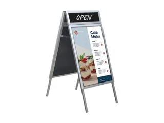Europel A-Stoepbord A1 met Topbord 32mm profiel Aluminium - 7
