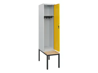 locker met bank,HxBxD 1950x400x815mm,1vak,vak B 400mm,cilinderslot - 1