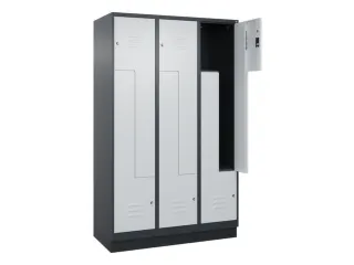Z-garderobekast,HxBxD 1950x1200x500mm,vak B 200/400mm,cil.-slot,sokkel - 2