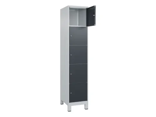 lockerkast,HxBxD 1950x400x500mm,1x5vakken,vak B 400mm,cil.-slot,voeten