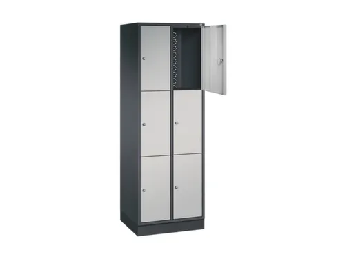 lockerkast,HxBxD 1950x620x500mm,2x3vakken,cil.-slot,sokkel