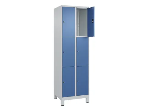 lockerkast,HxBxD 1950x600x500mm,2x3vakken,vak B 300mm,cil.-slot,voeten