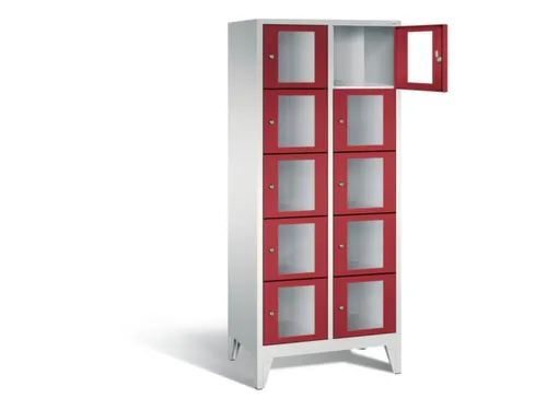 Lockerkast 1850x810x500mm 2x5 vakken Cilinderslot Poten, RAL3003
