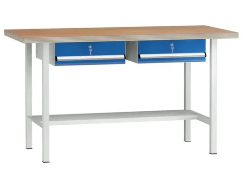 Werkbank Hxbxd 840x1500x700mm 2laden 150mm 1/2legbord Ral7035/ral5010