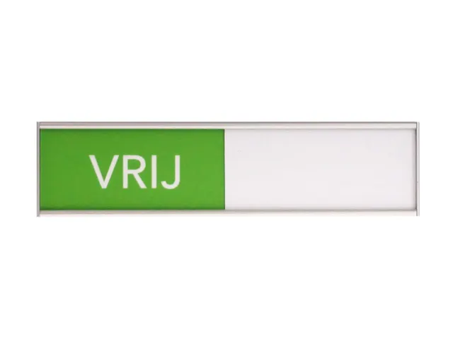 Design Schuifbord Aluminium Niet Storen Groen Rood 100x25mm