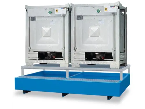 Opvangbak 2x Ibc Opvangvol. 1000l Staal 745x2680x1400mm Aftapbok