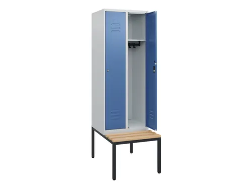 locker met bank,HxBxD 1950x600x815mm,2vak,vak B 300mm,cil.-slot
