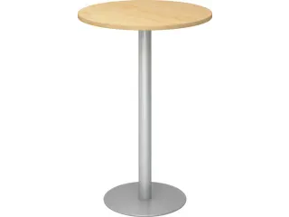 statafel,HxØ 1116x800mm,rond,schotelvoet zilverkleurig,ronde buis - 1