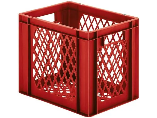 Euronorm-stapelbak 61l 320x600x400mm Wanden/bodem Opengewerkt Rood