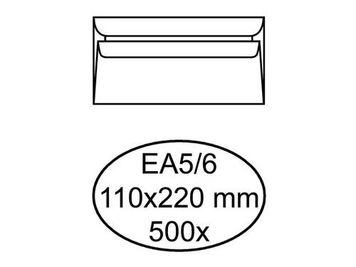 Envelop IEZZY C5/6 114x229mm venster rechts zelfklevend wit 500 stuks